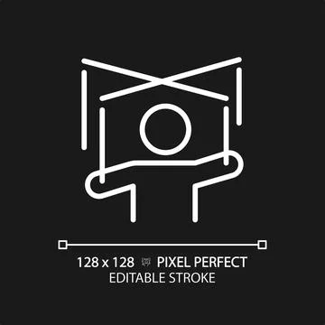 2D thin linear simple white manipulation icon Stock Illustration