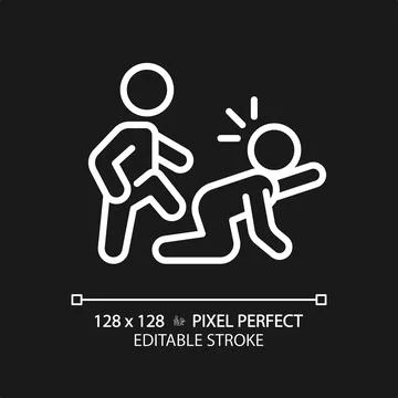 2D thin linear simple white abandonment icon Stock-Illustration