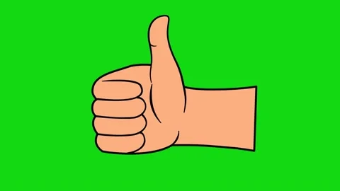 2D thumb up animation, set on green screen in HD. Stock-Footage 147234525