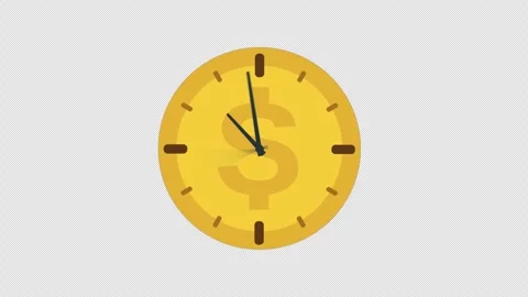 2D Time is Money Animation Alpha Channel Stock Footage 308751312