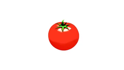 2d tomato isolated on a white background Stock Footage 283352764