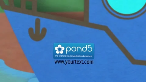 2D Towing Vessel Cartoon Logo Catálogo de After Effects