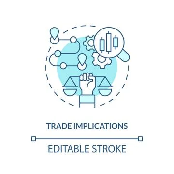 2D trade implications concept icon Stock Illustration