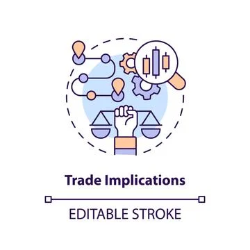 2D trade implications concept icon Stock Illustration