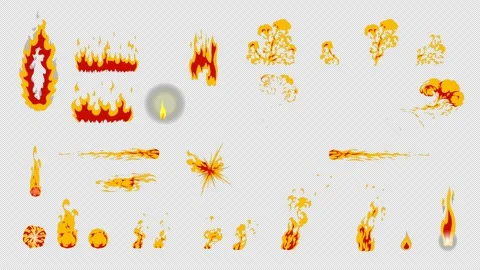 2D Transparent Fire Animation Mega Bundle – Premium Fire Effects 库存影片 319764745
