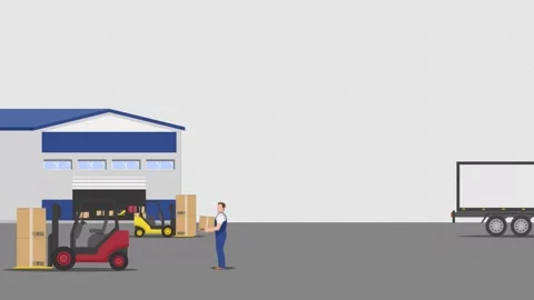2D Transportation And Shipping Alpha Channel Video stock 259306795