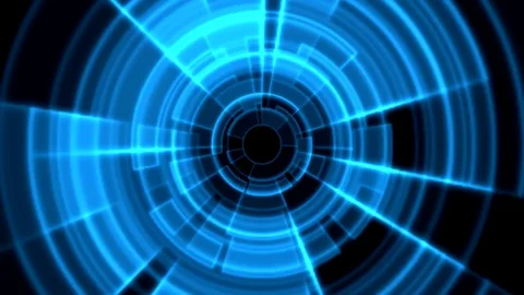 2D Tron Round Tunnel Portal Vortex Blue Stock Video Pond5