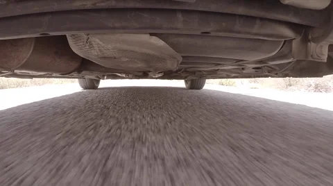 2D Under Car Driving Over Road Spikes 2 Stock Footage 50943544