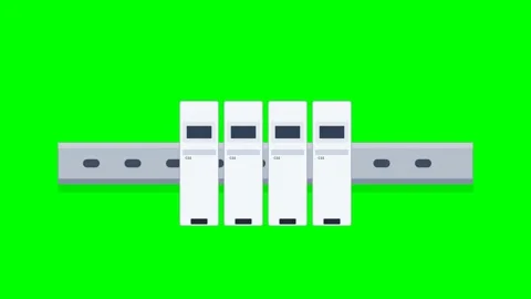 2D Vector Motion Graphic: Zinc-Plated Steel DIN Rail with Modular Circuit B.. Stock Footage 346673876