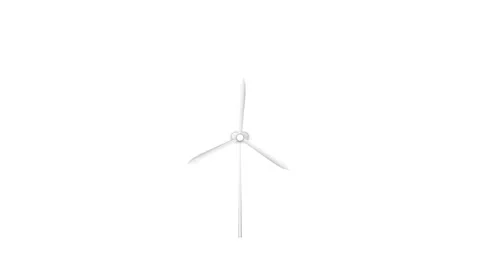 A 2D vector style motion graphics animation showing a sleek modern wind tur.. Stock Footage 345640599
