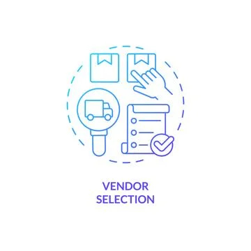2D vendor selection gradient line icon concept イラスト素材