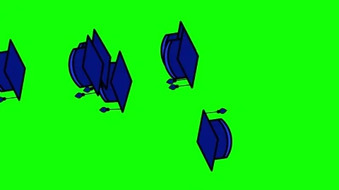 2D vertical animation tosses graduation caps on the green screen of the chroma Stock Footage 139922364
