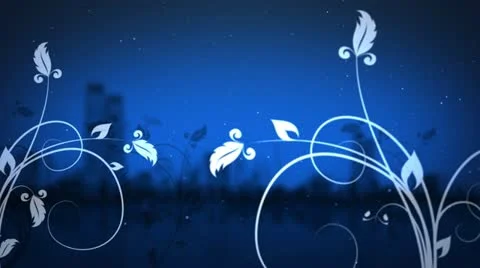 2D Vines On Blue Background Stock Footage 22097512