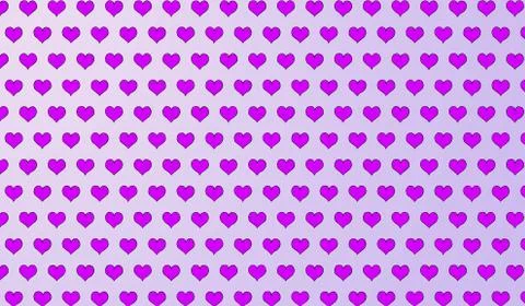 2d violet pattern of cartoon hearts on isolated background Stock Illustration