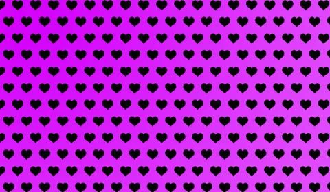 2d violet pattern of cartoon hearts on isolated background Stock Illustration
