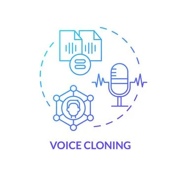2D voice cloning gradient icon concept 스톡 일러스트