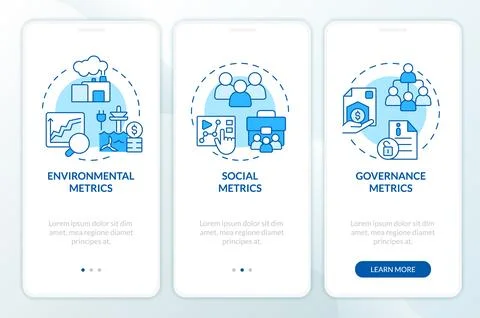 2D walkthrough climate metrics with blue icons concept Ilustración de archivo