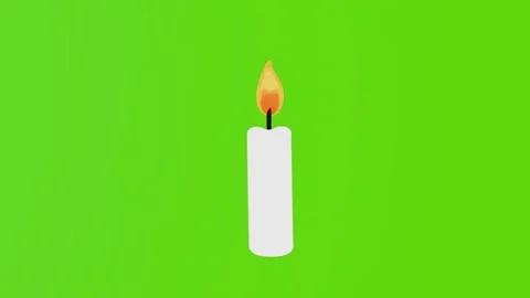2d white wax candle isolated on a green screen Stock Footage 283352086