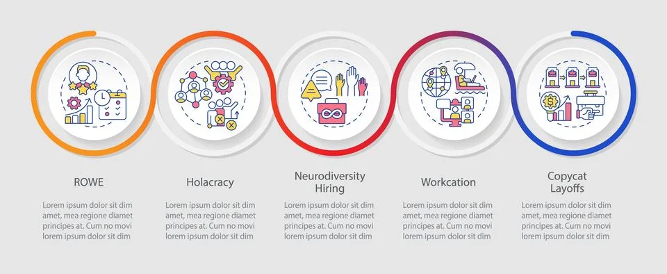 2D workplace trends layout with creative icons concept Stock Illustration