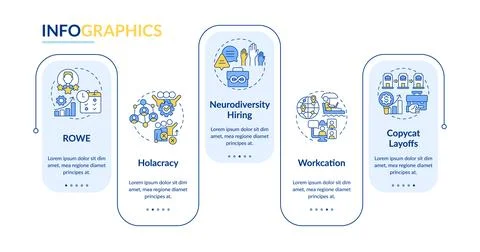 2D workplace trends layout with simple icons concept Stock Illustration