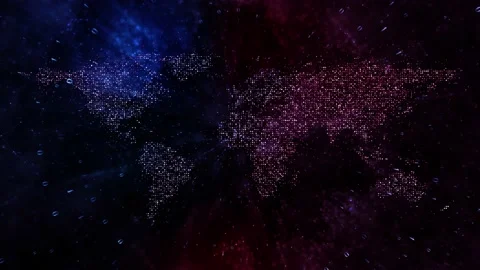 2d world map and binary data animation Vídeos de archivo 229486663