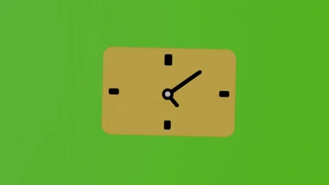 2D Yellow Clock on Green Screen Stock Footage 281867419