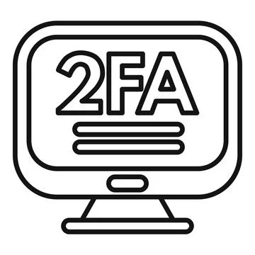 2FA account access icon outline vector. Multi registration account Stock Illustration