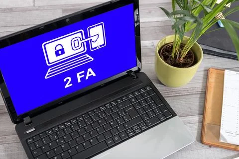 2fa concept on a laptop Stock Photos