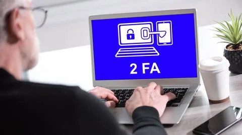2fa concept on a laptop screen Stock Photos