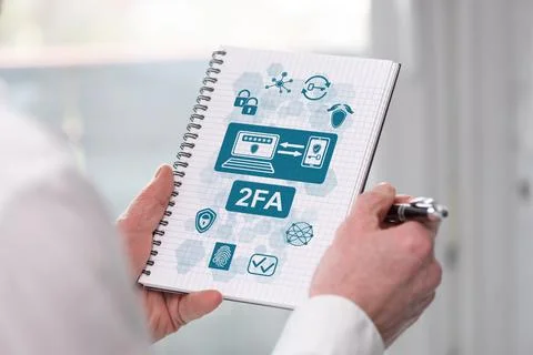 2fa concept on a notepad 写真素材