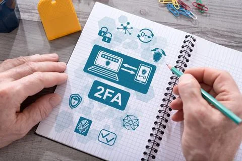 2fa concept on a notepad 写真素材