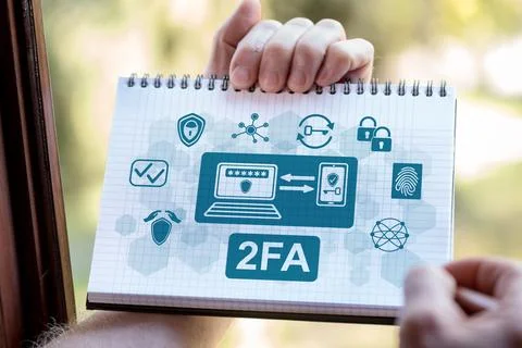2fa concept on a notepad Stock Photos