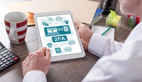 2fa concept on a tablet 写真素材