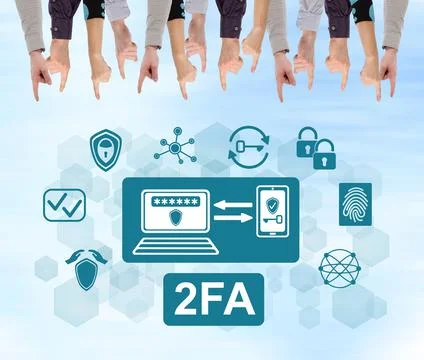 2fa concept on a wall Stock Photos