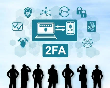 2fa concept on a wall Stock Photos