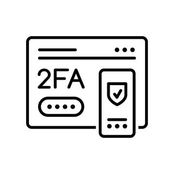 2FA icon, two factor verification secure password Stock Illustration