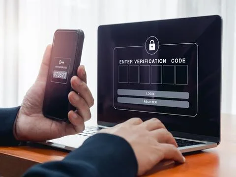 2FA or two factor authentication, cyber security concept. Empty password bo.. Stock Photos