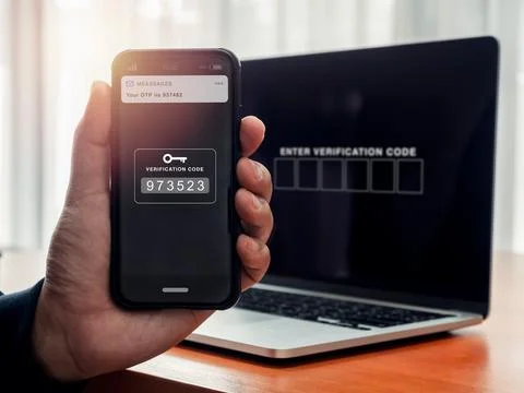 2FA or two factor authentication, cyber security concept. Passcode number k.. Stock Photos