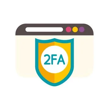 2fa security shield protecting web browser data 스톡 일러스트