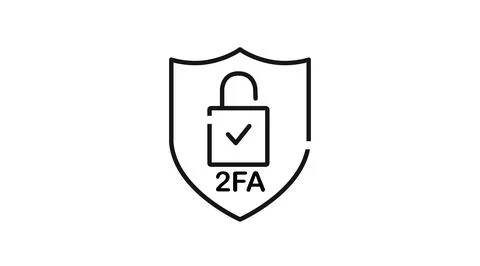 2FA shield security icon 库存插图