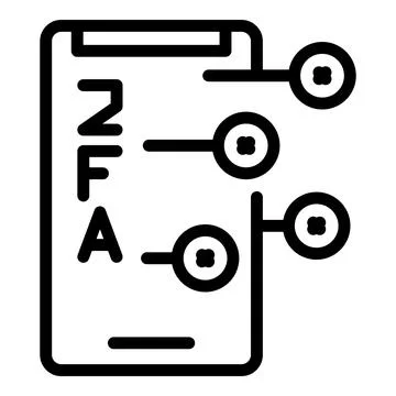 2fa smartphone icon outline vector. Code login Stock Illustration