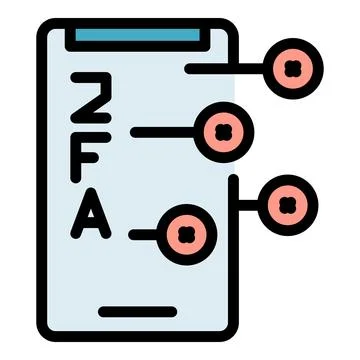 2fa smartphone icon vector flat Stock Illustration
