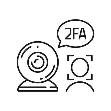 2FA two factor authentication, face recognition Stock Illustration