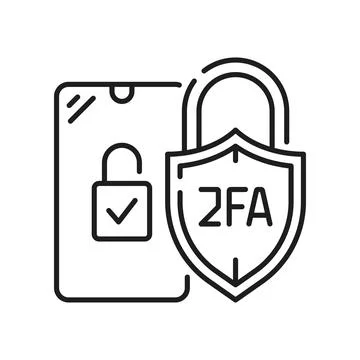 2FA two factor authentication icon, shield padlock Stock Illustration
