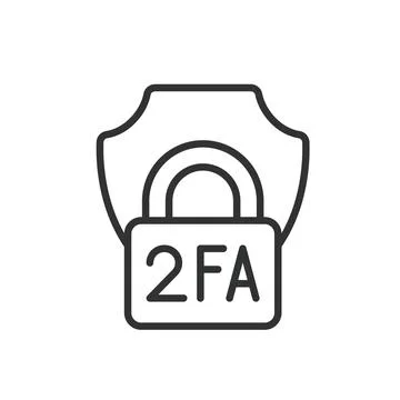 2FA Two Factor Authentication, icon in line design. 2FA, two-factor Stock Illustration