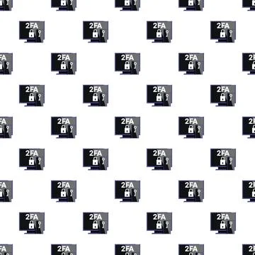 2fa two factor authentication seamless pattern protecting data Stock Illustration