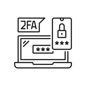 2FA two factor verification, 2 step authentication Stock Illustration
