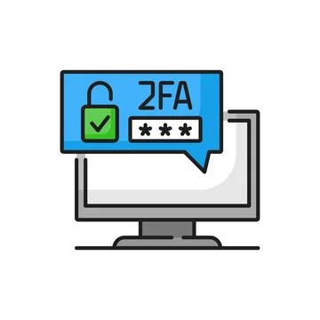 2FA two factor verification icon, security code Stockillustratie