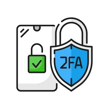 2FA two factor verification icon, security code Stockillustratie