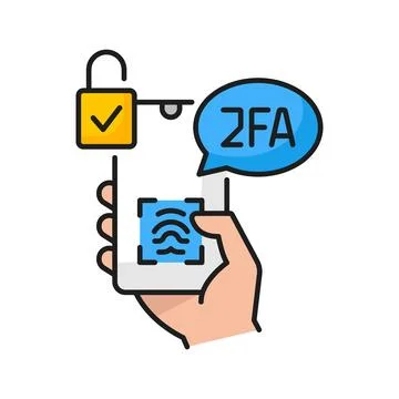 2FA two factor verification icon, security code Stockillustratie